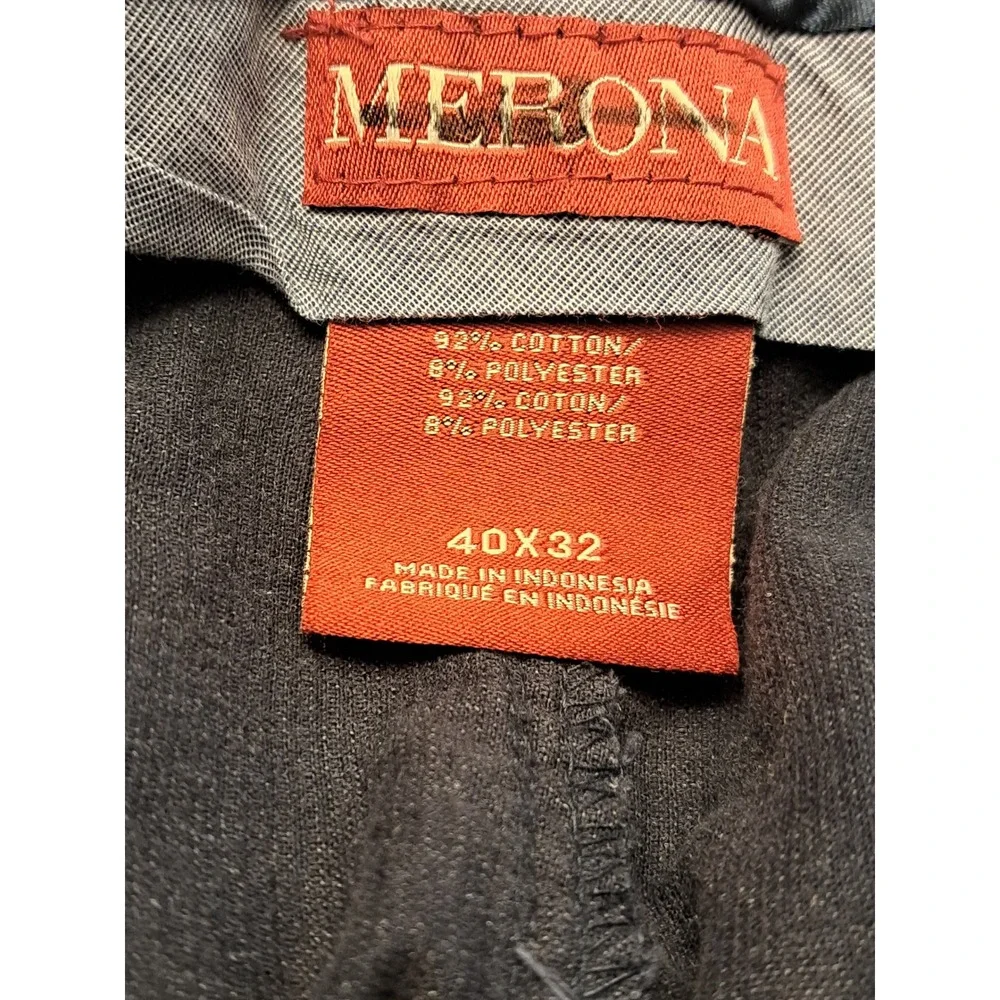 Merona Mens Navy‎ Blue Corduroy Pants Flat Front 40x32 Straight Leg Cotton Blend